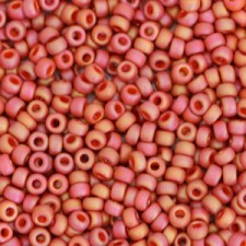 Miyuki rocailles Perlen 11/0 - Opaque glazed frosted rainbow cardinal red 11-4695